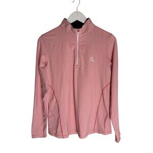 Rhoback Striped Quarter Zip pullover Pink Size Medium